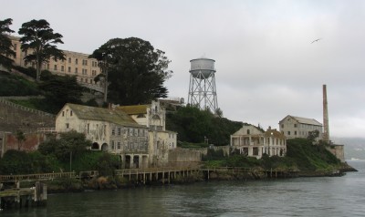 Alcatraz Island  - The Cell Block Building is in the Upper Left