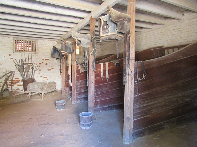The Stable at Mount Vernon - those saddles could use a good cleaning!