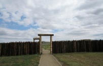 The outer wall of Fort Phil Kearny - reconstructed
